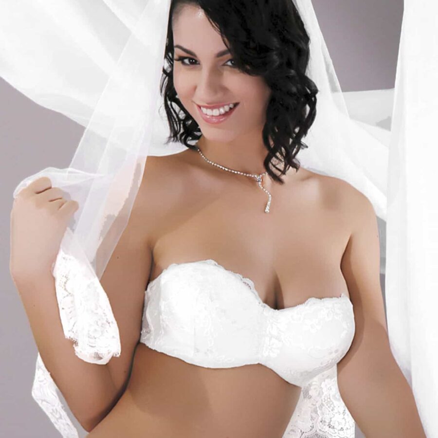Annabella Reggiseno sposa a fascia in pizzo bianco 2250AB