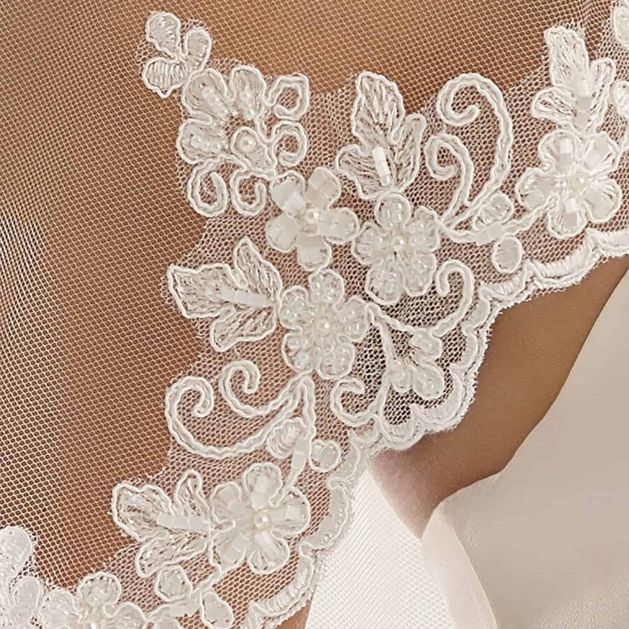 AryA Sposa | Velo spoa in tulle con bordo in pizzo - dettaglio pizzo