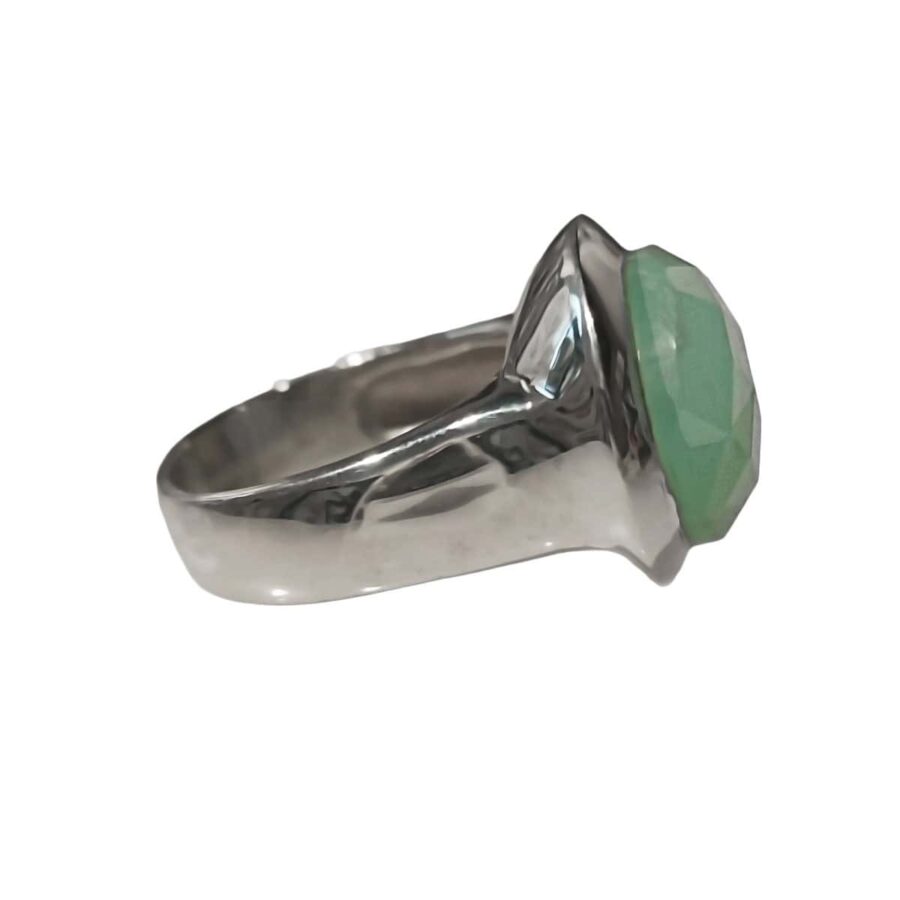 AryA Anello donna in argento 925 con Calcedonio ovale sfaccettato - 4701PN