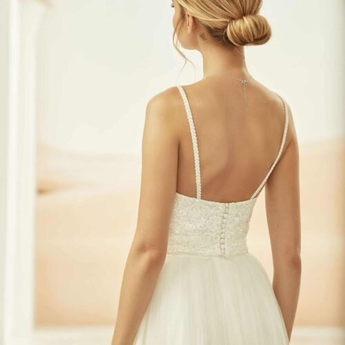 AryA Sposa e Matrimonio | Bianco Evento top corsetto sposa in pizzo E320 - spalle