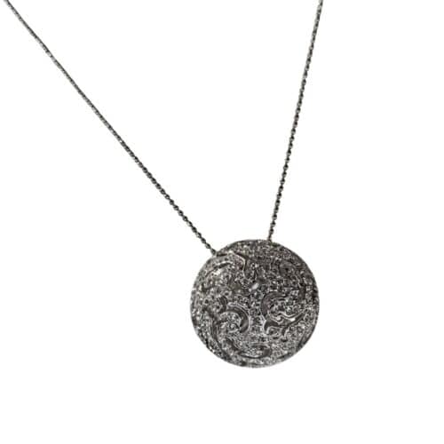 AryA Gioielli | collana donna lunga con sfera con strass Swarovsky 0601BC - su sfondo bianco