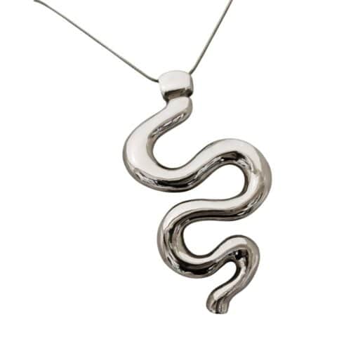 AryA Gioielli | AryA collana donna con serpente in argento sterling 925 - su sfondo bianco